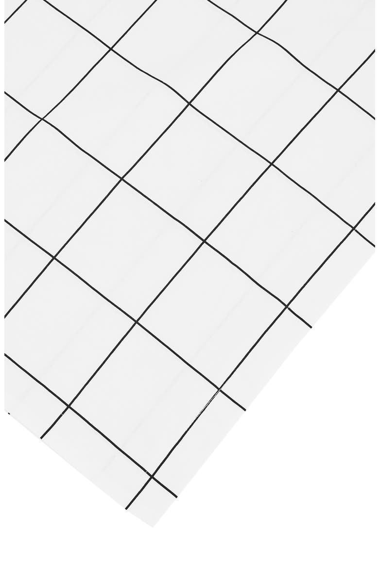 Percale Cotton Grid Duvet Set, Alternate, color, BLACK