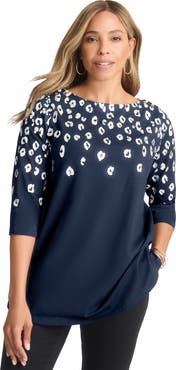 Jessica London Stretch Cotton Boatneck Tunic