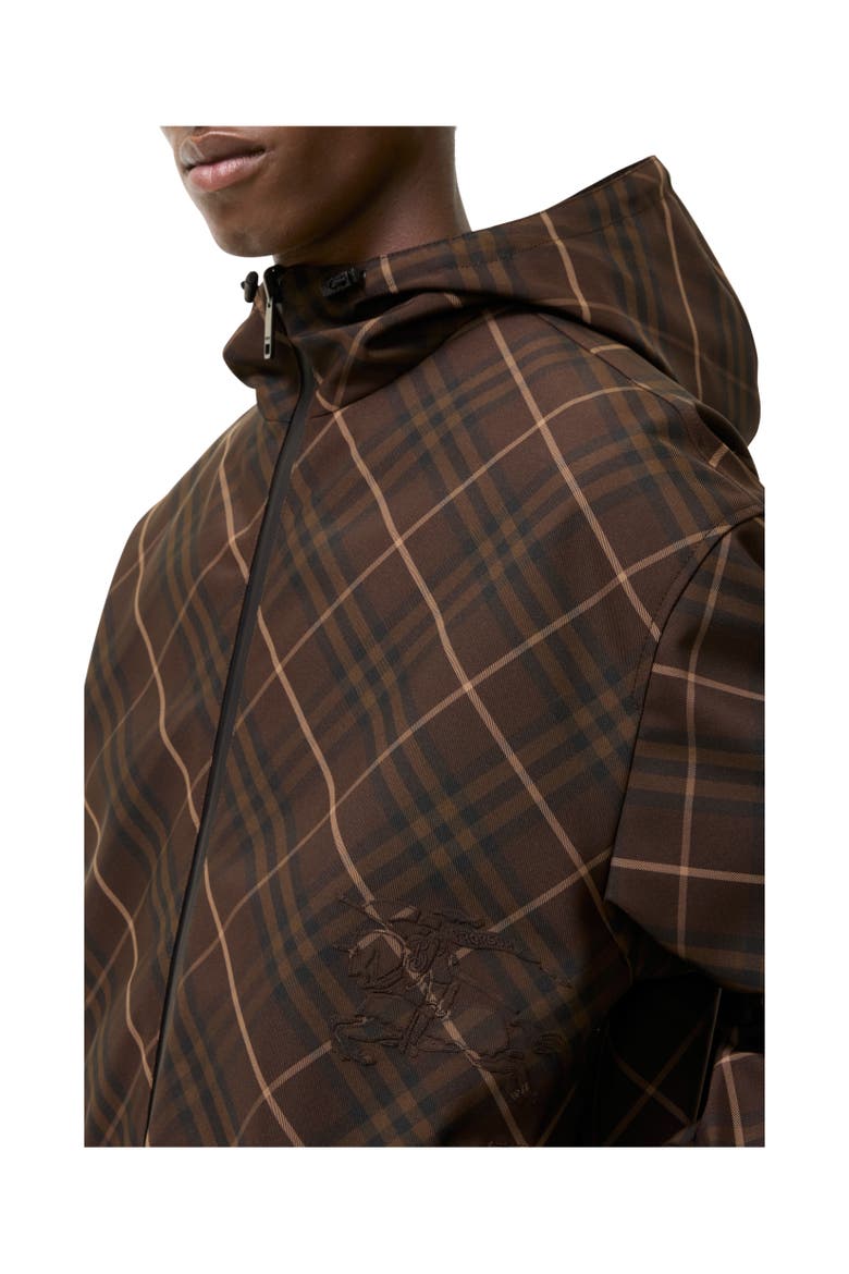 Reversible Check Hooded Jacket, Alternate, color, Sepia brown