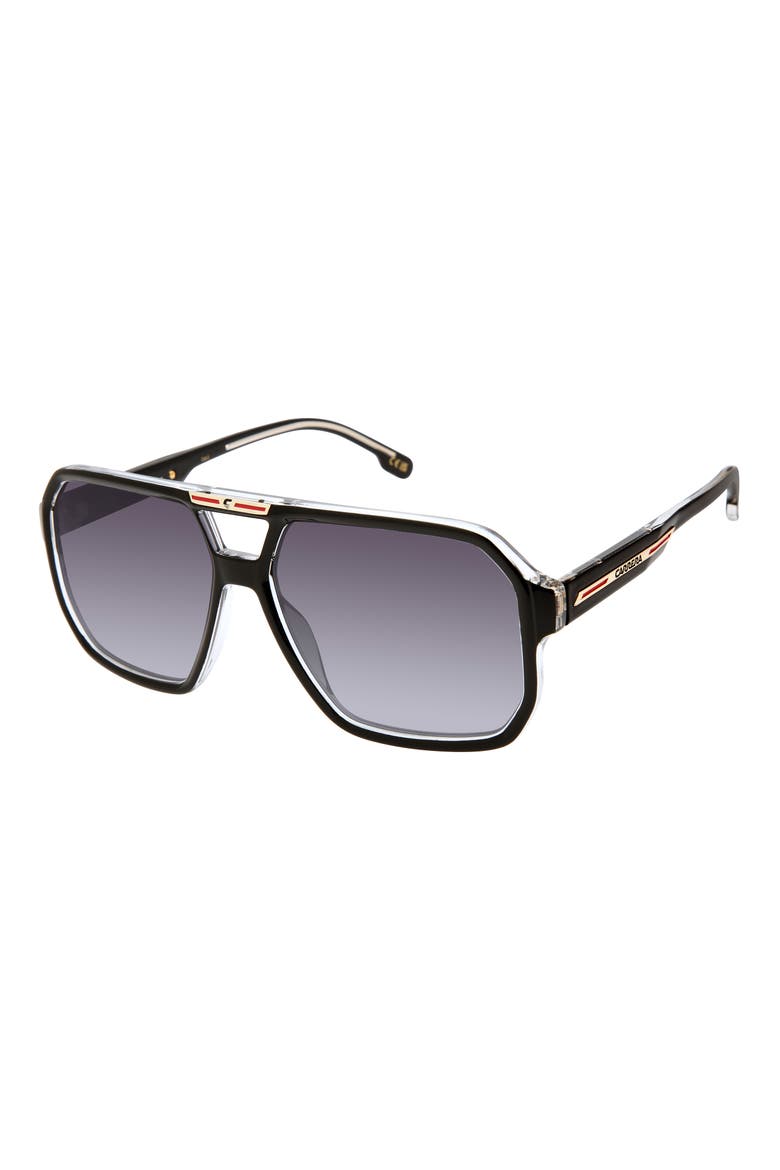 Victory 60mm Gradient Square Sunglasses, Alternate, color, BLACK CRYSTAL/ DARK GREY SF