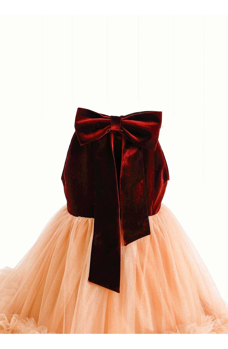 Tulleen Tulle Pom-Pom Dress, Alternate, color, Red