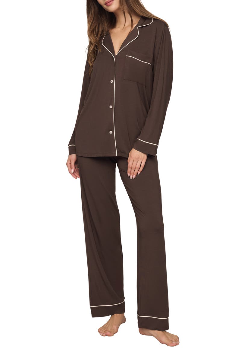 Gisele Long Pajamas, Main, color, CHOCOLATE/IVORY