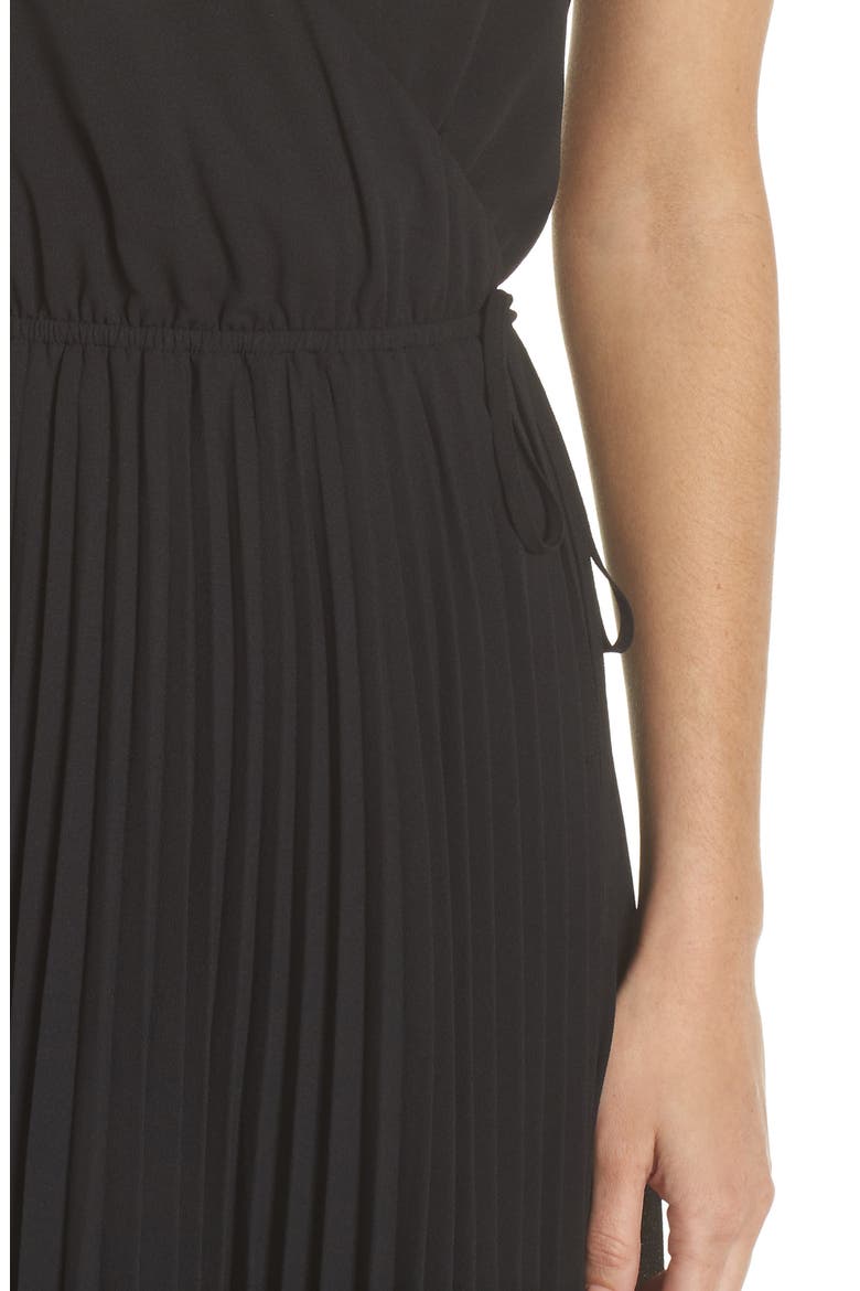 Lily Pond Faux Wrap Dress, Alternate, color, BLACK