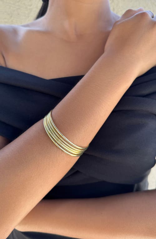 Adornia Set Of 5 Tube Bangle Bracelets In Gold