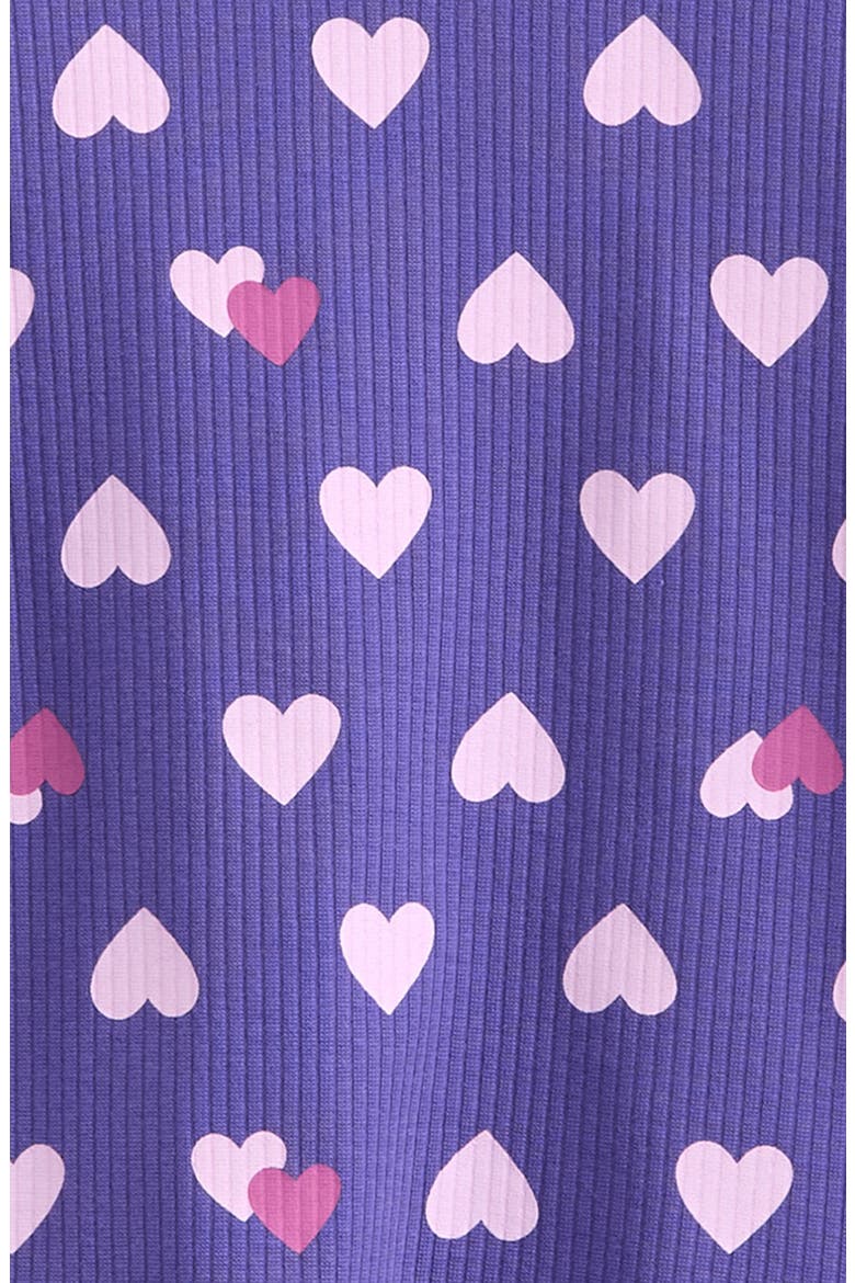 Kids' Ruffle Sleeve Rib Top, Alternate, color, PURPLE OPULENCE HEART STAMP
