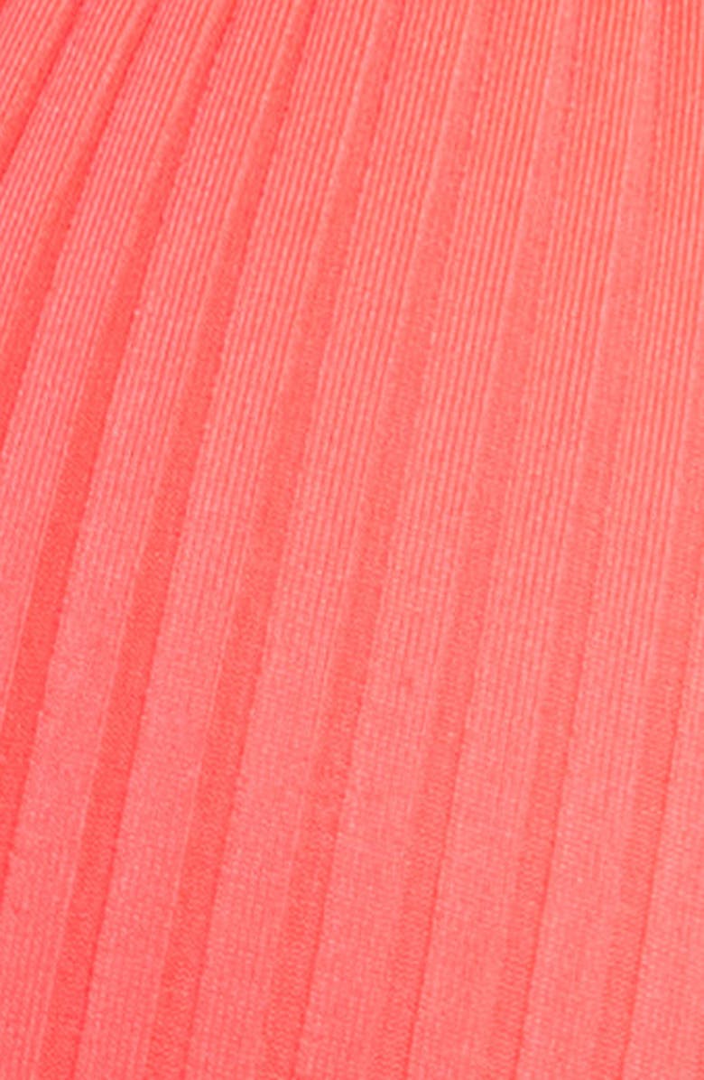 Vitamin A<sup>®</sup> Cosmo Ring Detail Rib Triangle Bikini Top, Alternate, color, Coral Glow Ecorib