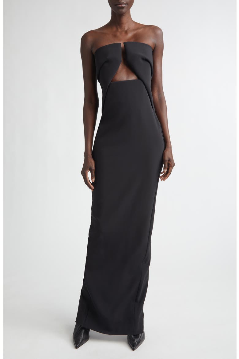 rick owens cut out dress Rick Owens Sleeveless cut-out Maxi Gown | Neutrals