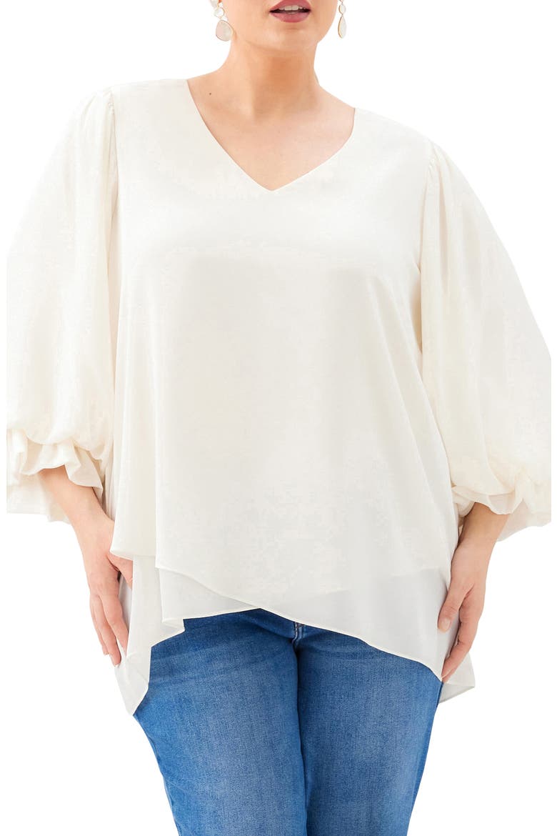 Crossover Hem Asymmetric Top, Main, color, CREAM