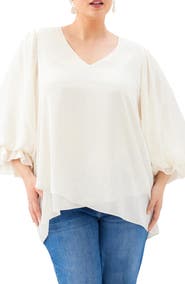 Karen Kane Crossover Hem Asymmetric Top
