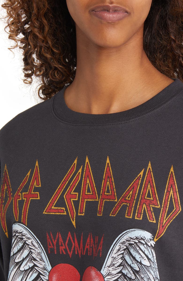 Vinyl Icons Women's Def Leppard Heart Graphic Sweatshirt, Alternate, color, 