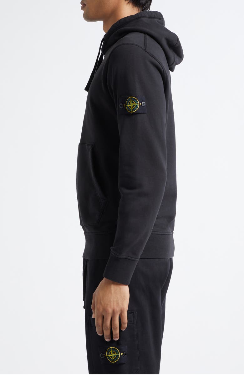 Stone Island Fleece Hoodie, Alternate, color, Black