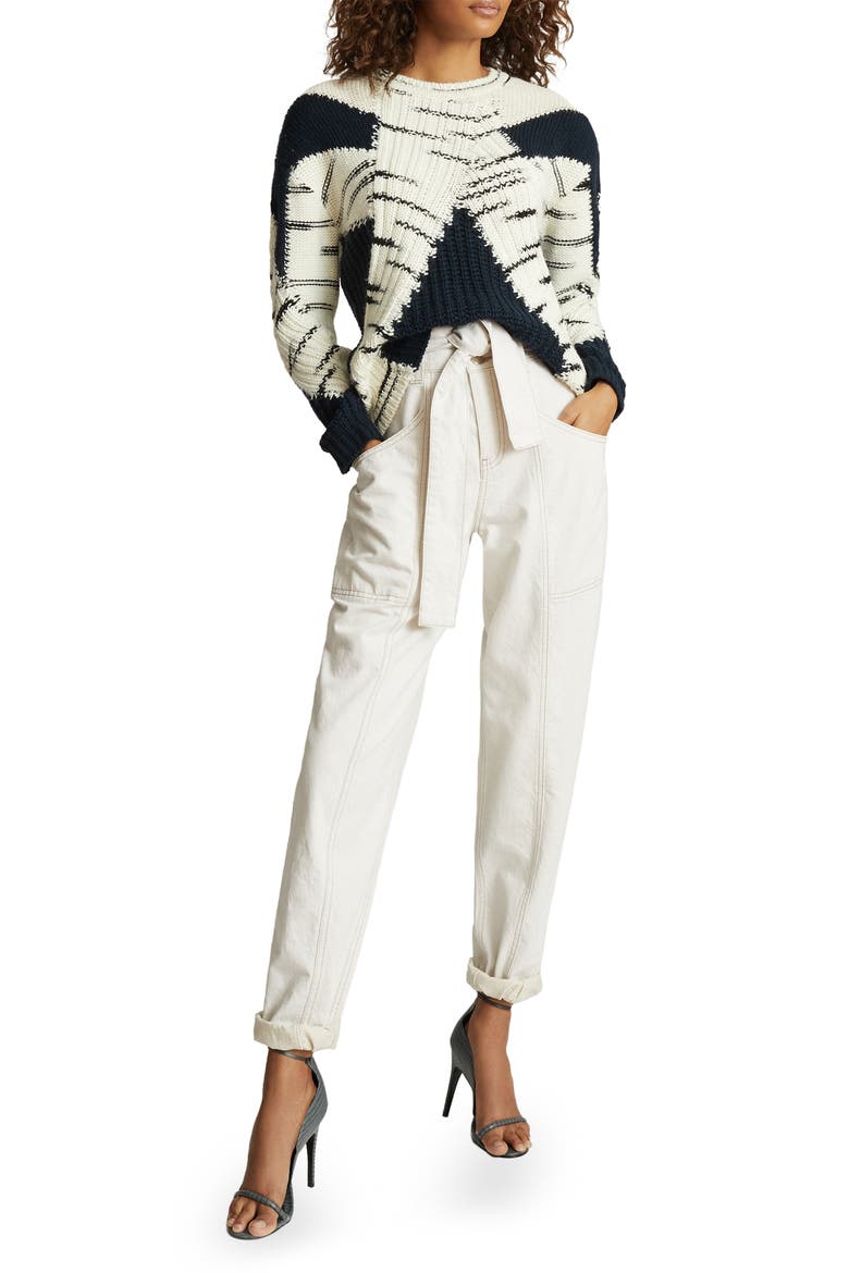 Tiffany Animal Pattern Sweater, Alternate, color, NAVY