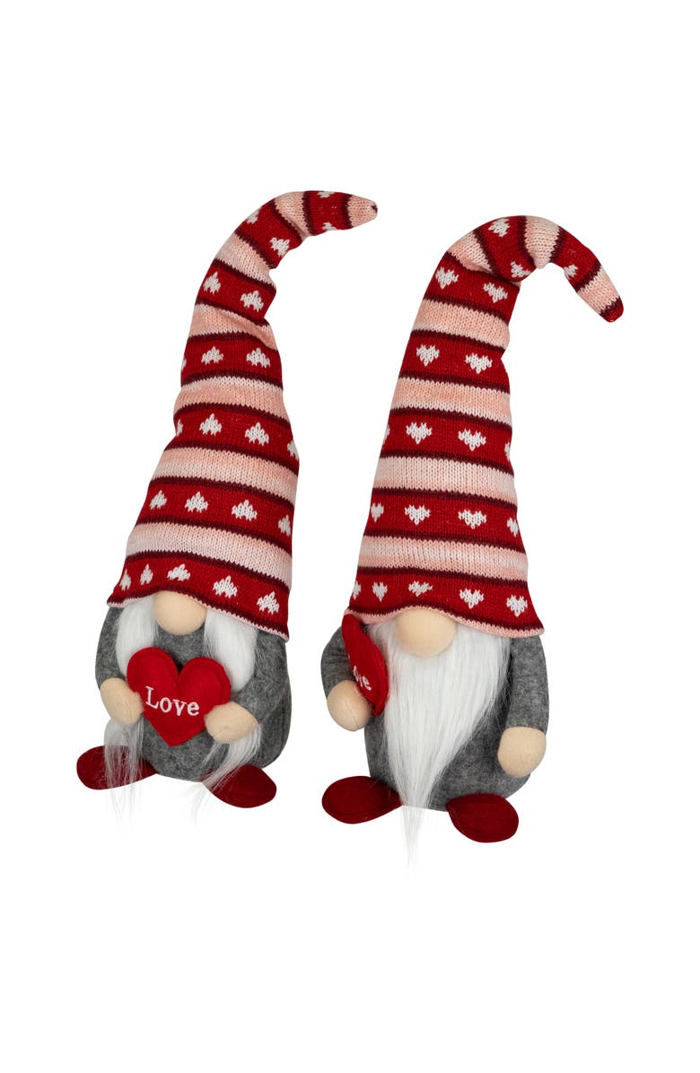 Northlight Girl and Boy "Love" Heart Valentine's Day Gnomes - 15" - Set of 2, Alternate, color, Red