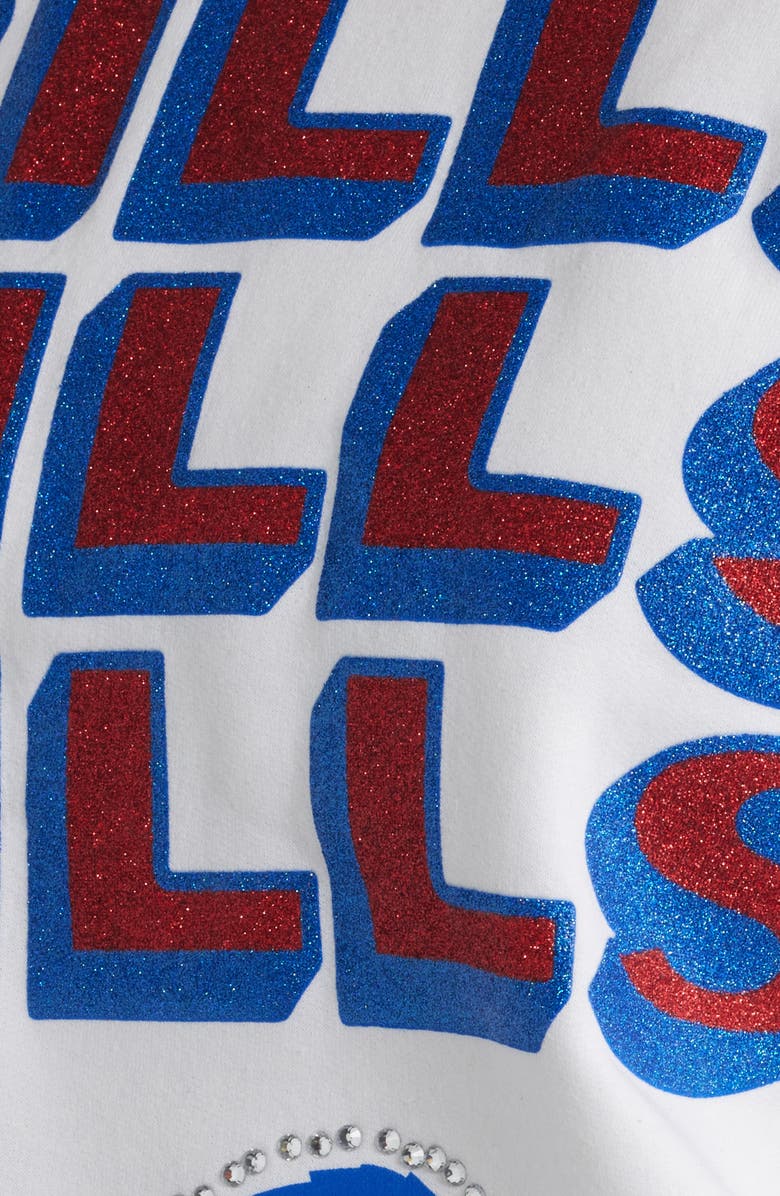 Junk Food Bills Repeat Bling Cotton Blend Graphic Sweatshirt, Alternate, color, White