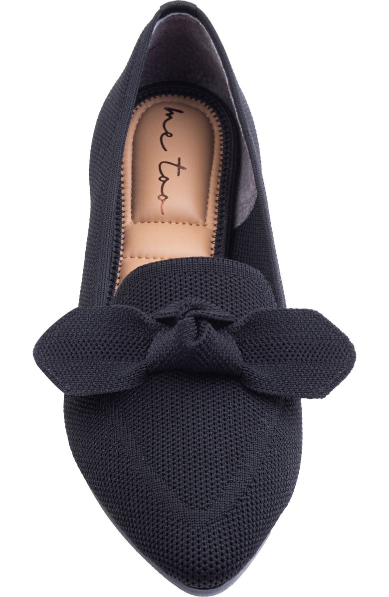 Me Too Annora Bow Pointed Toe Flat, Alternate, color, Black