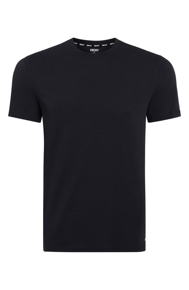 DKNY 3-Pack Stretch Cotton Crewneck T-Shirts, Alternate, color, Black