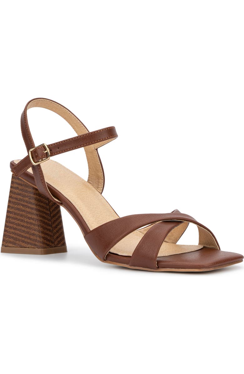NEW YORK AND COMPANY Kathie Heeled Sandal, Main, color, Cognac