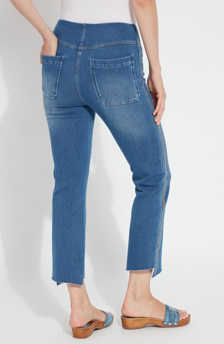 Lysse Kenny Step Hem Ankle Baby Bootcut Jeans, Alternate, color, Midwash