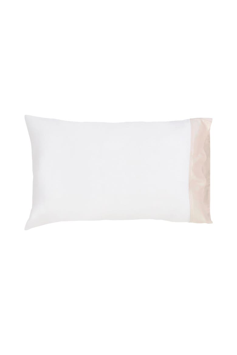 Porto Lyocell Satin Pillowcase - Set of 2, Main, color, White/Beige