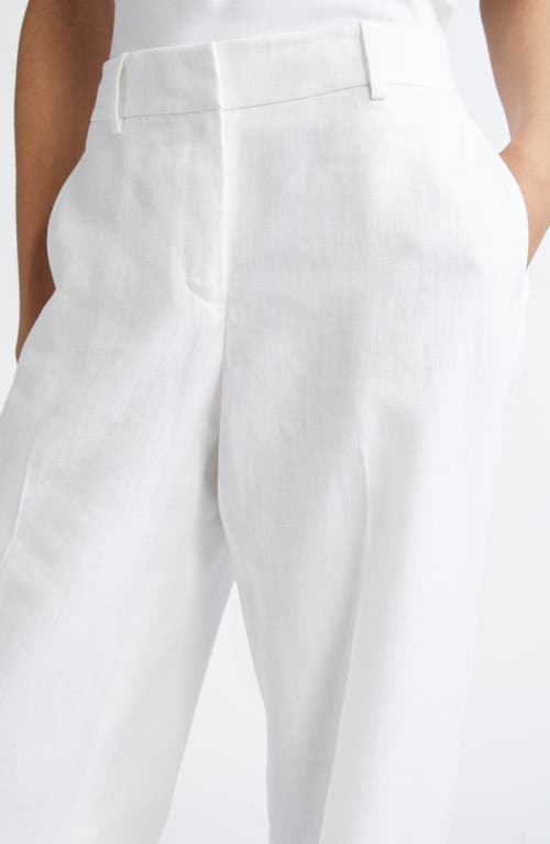 Lafayette 148 New York Sullivan Wide Leg Linen Pants In White