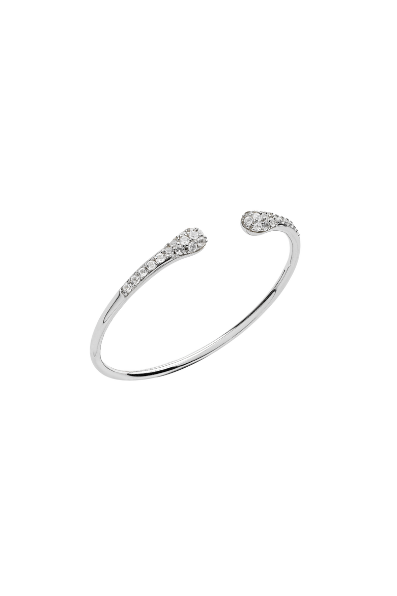 Skinny Drip Twist Bangle, Main, color, Sterling Silver