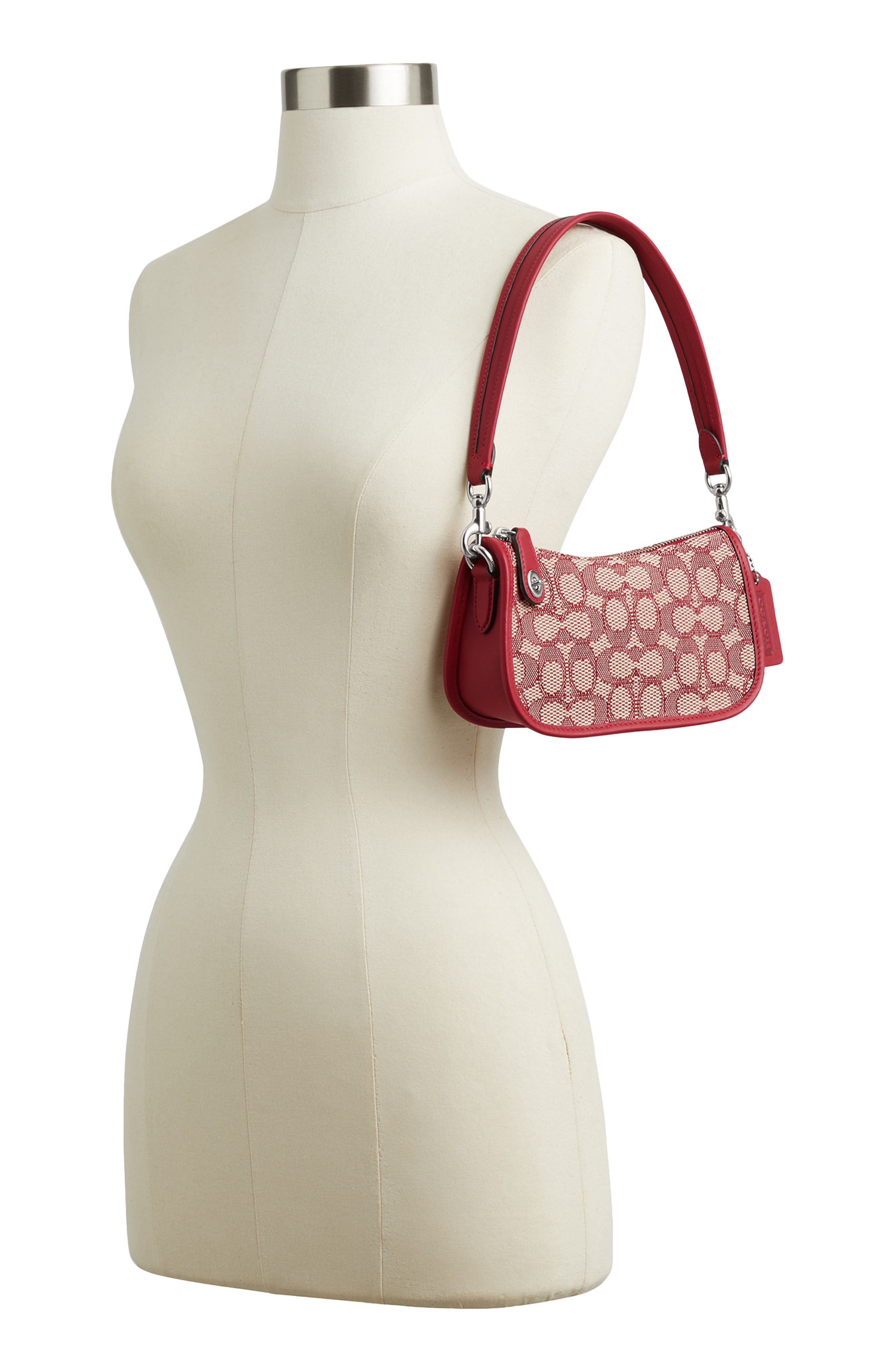 COACH Originals Monogram Canvas Jacquard Shoulder Bag, Alternate, color, 