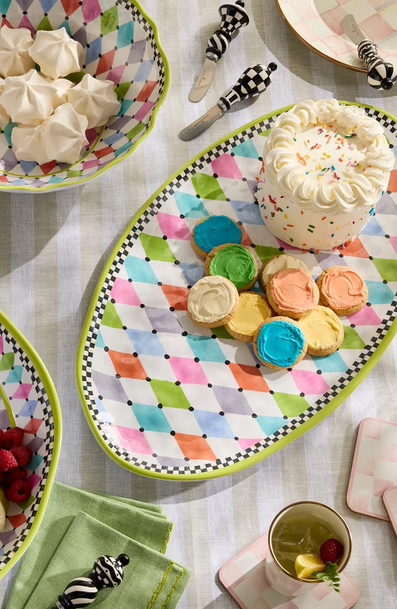 MACKENZIE CHILDS Palm Springs Oval Melamine Platter, Alternate, color, Multi Green