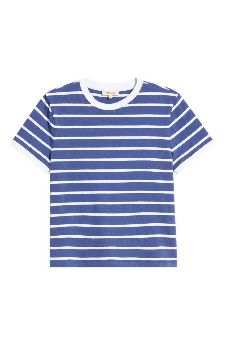Madewell Allday Stripe Crewneck Baby Tee, Main, color, Cool Navy