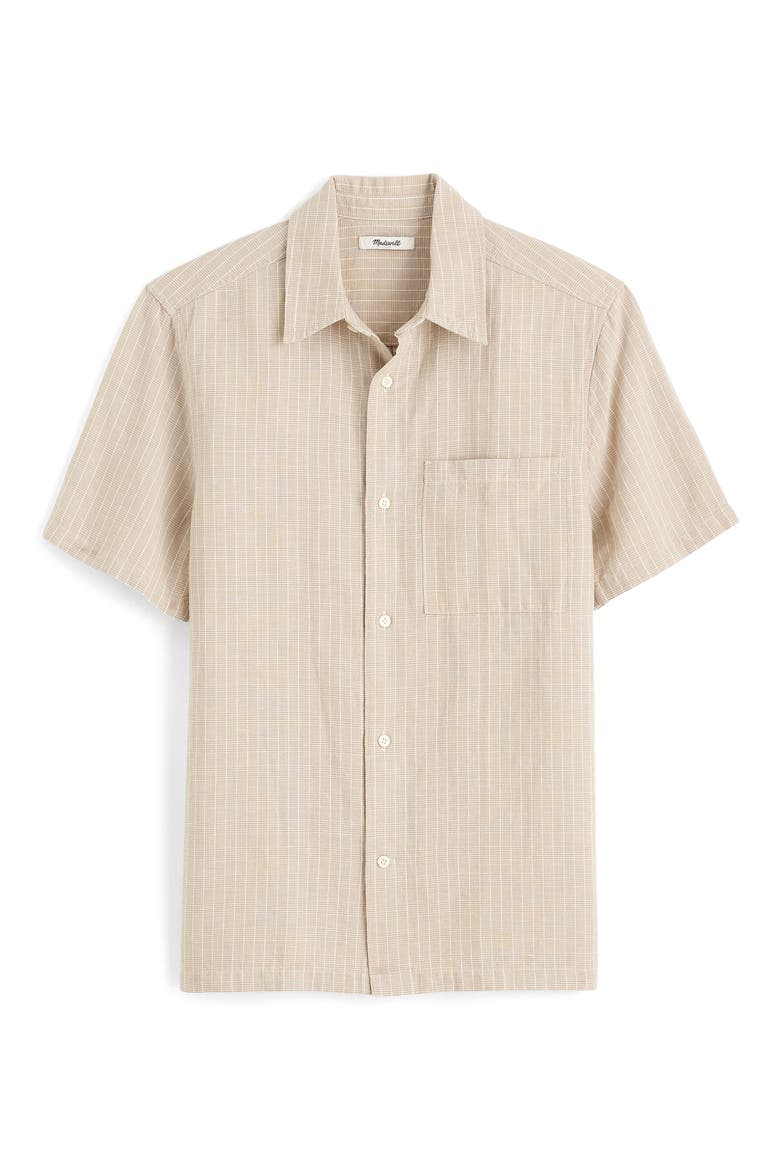 Short Sleeve Linen & Cotton Button-Up Shirt, Alternate, color, BENGAL PLAID