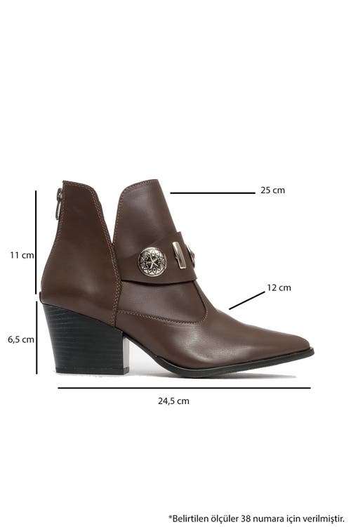 Prologue Shoes Kenda Buckle Block Heel Boot In Brown