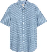 Faherty Playa Short Sleeve Stretch Organic Cotton Button-Down Shirt