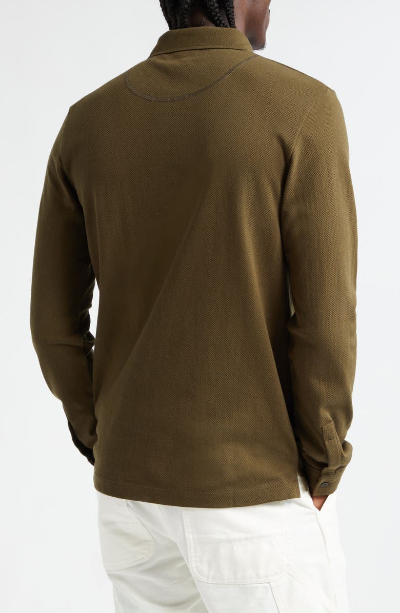 Sunspel Riviera Long Sleeve Mesh Cotton Polo, Alternate, color, 