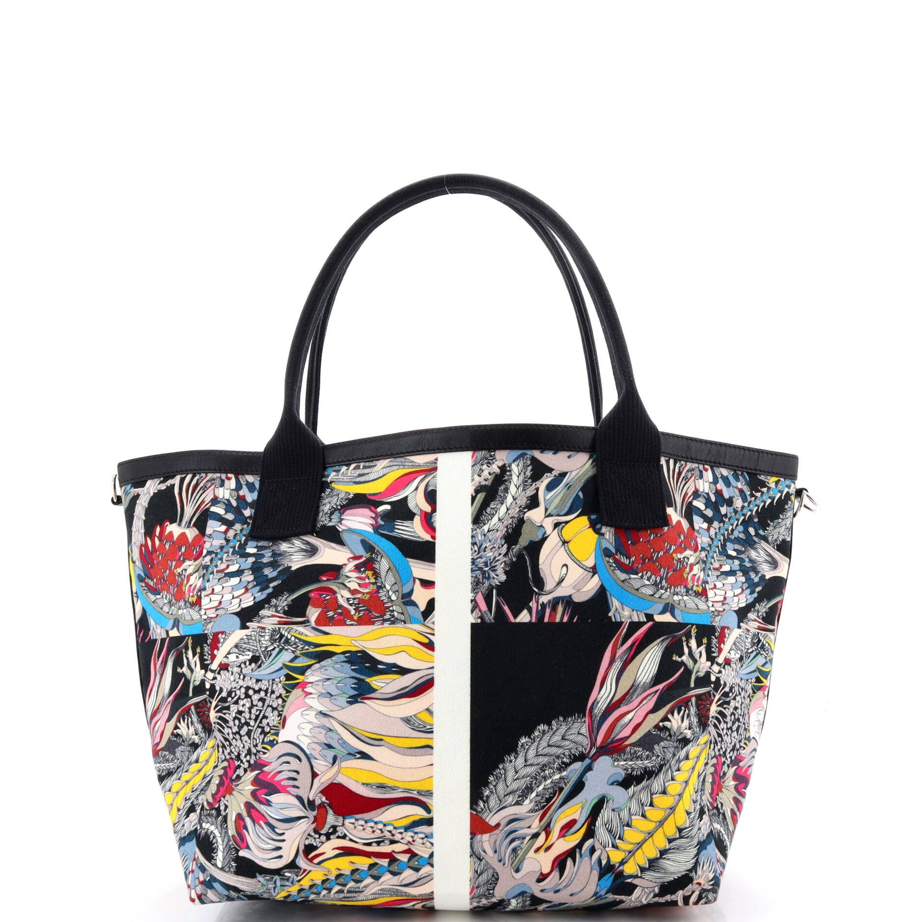 Pre-Owned Hermes Petit H So Tote Printed Canvas, Alternate, color, Multicolor