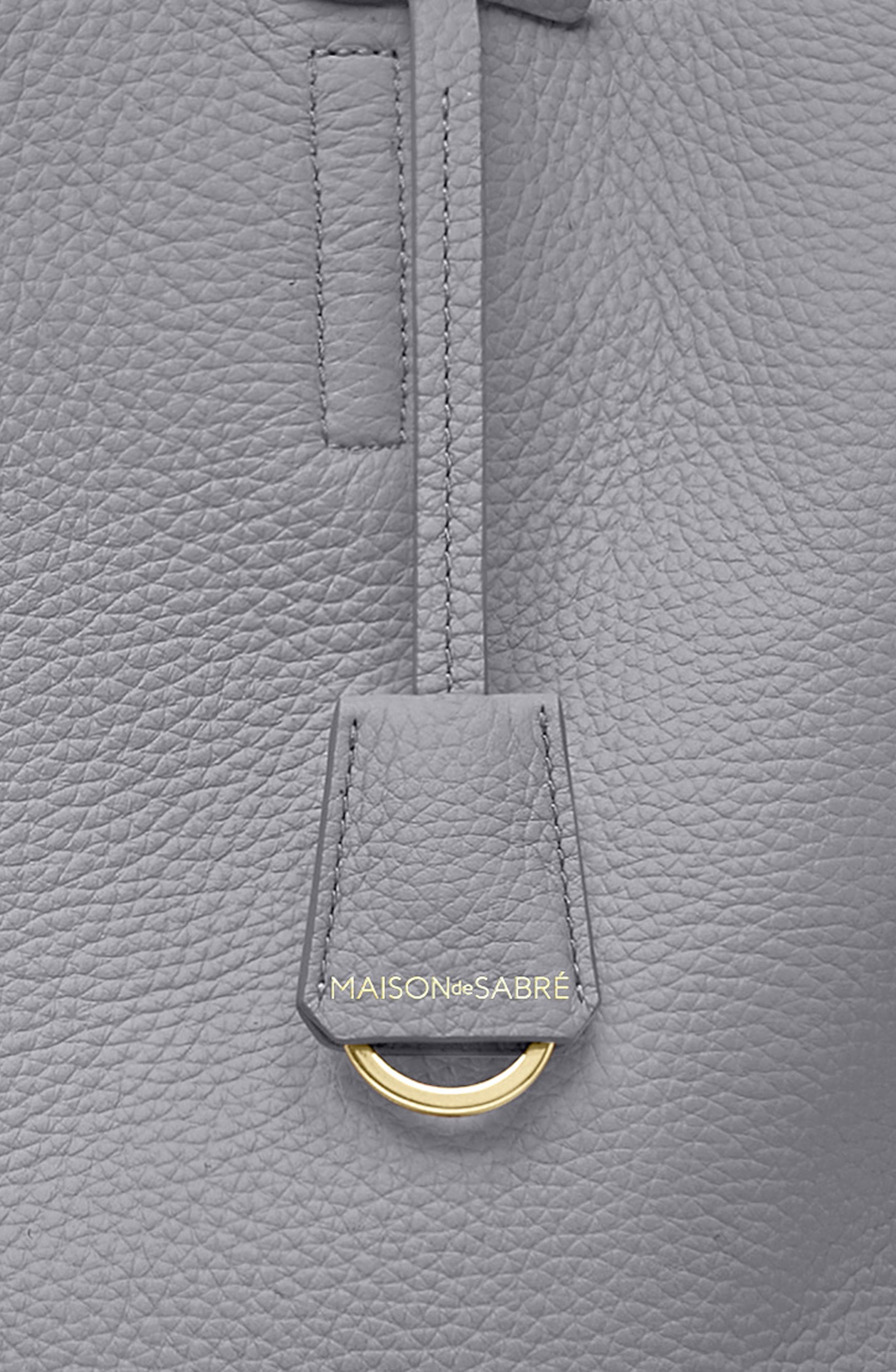 Large Leather Snap Soft Tote, Alternate, color, Dove Grey