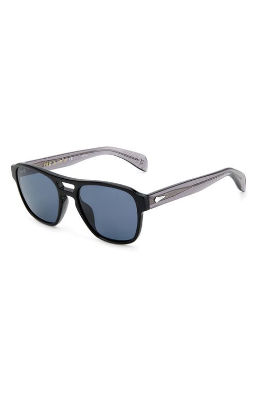 Rag & Bone 54mm Rectangular Sunglasses In Black