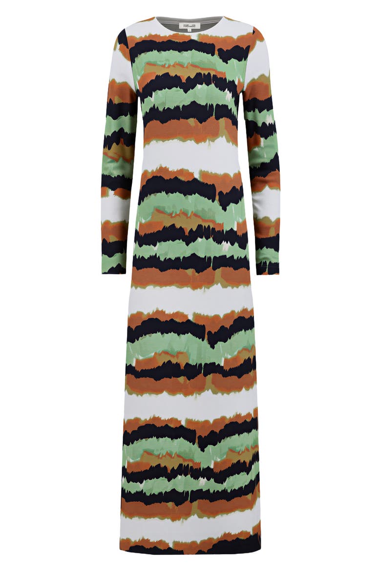 long sleeve graphic dress Medusa Dress  Sheer Long Sleeve Maxi Gown with Art Print  Designer Statement Dress