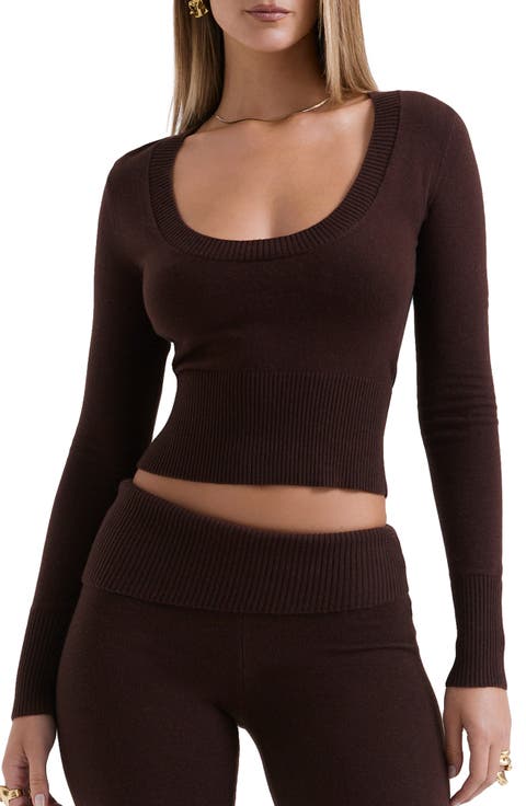 Raquel Scoop Neck Crop Sweater