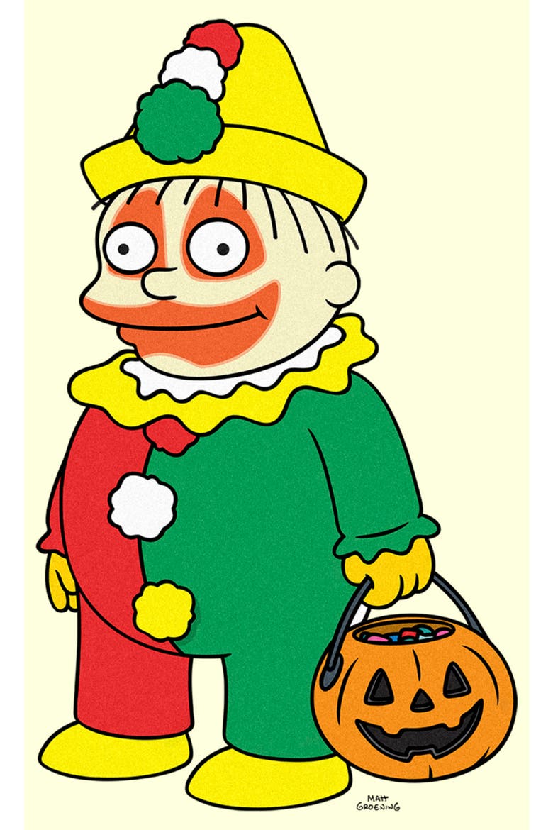 Men's The Simpsons Halloween Clown Ralph  Graphic T-Shirt, Alternate, color, Beige