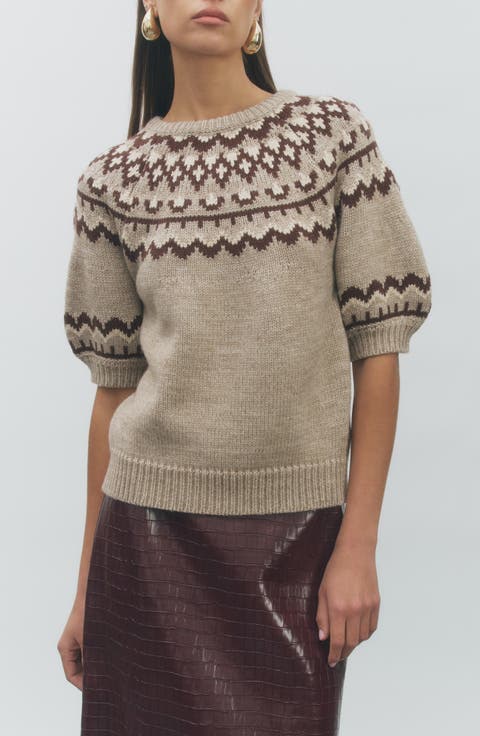 Clayton Fair Isle Puff Sleeve Sweater