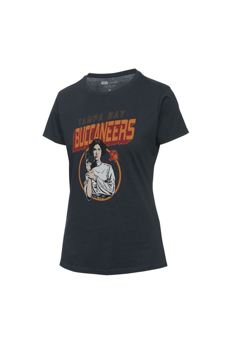 Women's Junk Food Black Tampa Bay Buccaneers Disney Star Wars Princess Leia T-Shirt, Alternate, color, Black