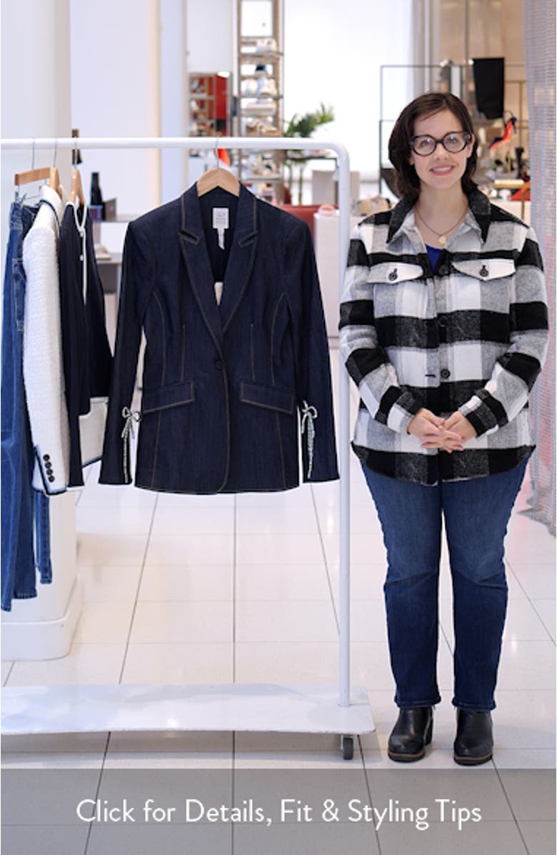 Cheyenne Rhinestone Bow Denim Blazer, sales video thumbnail