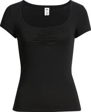 BP. Ruched Front Cotton T-Shirt