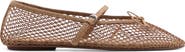 MANGO Buckle Strap Fishnet Ballet Flat