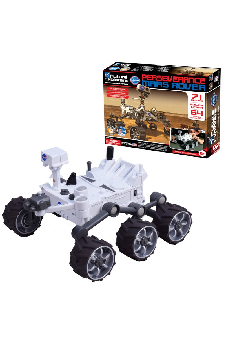 NASA Future Explorers - Perseverance Mars Rover. Build & Learn STEM Education & Interactive Space Exploration For Kids. With Powerful Motor & Movable Robotic Arm!, Main, color, White