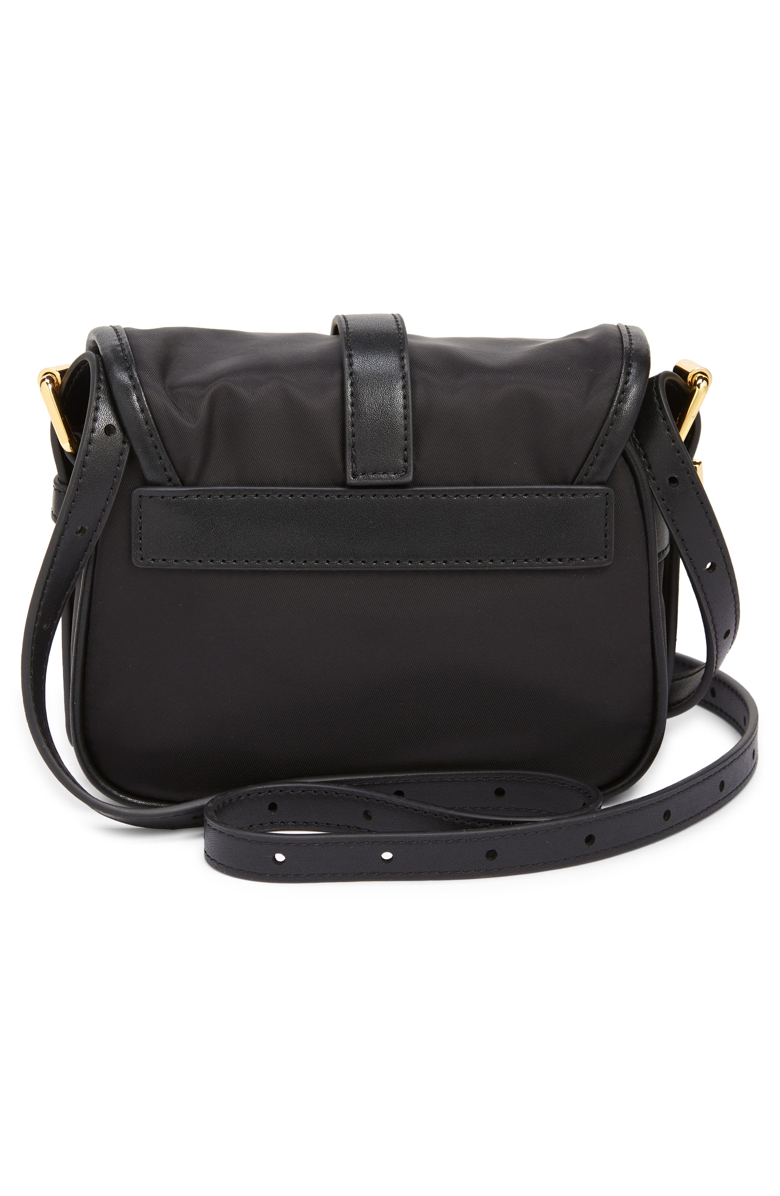 Moschino Logo Nylon Crossbody Saddle Bag, Alternate, color, 