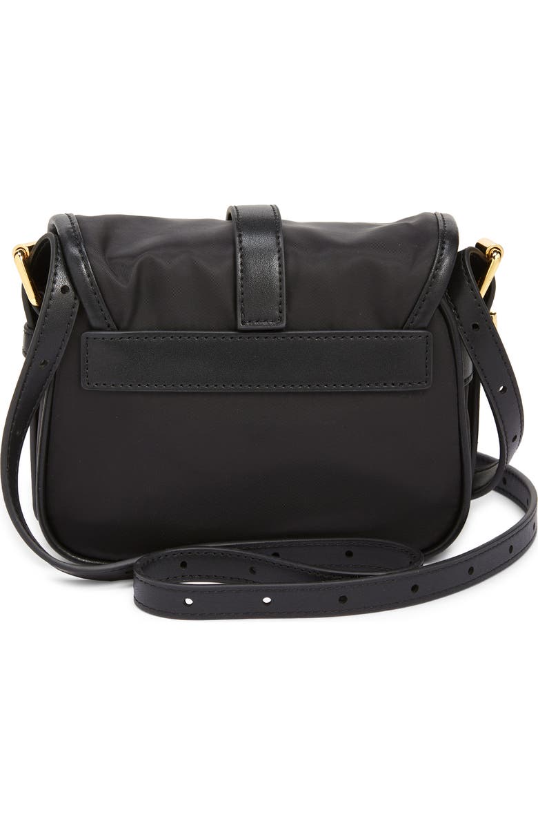 Moschino Logo Nylon Crossbody Saddle Bag, Alternate, color,