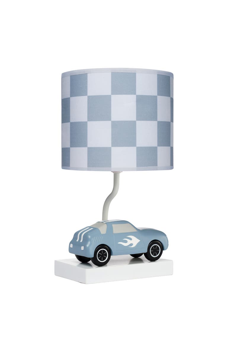 Lambs & Ivy Little Racer Hand Painted Car/Transportation Lamp w/ Shade and Bulb, Alternate, color, Blue