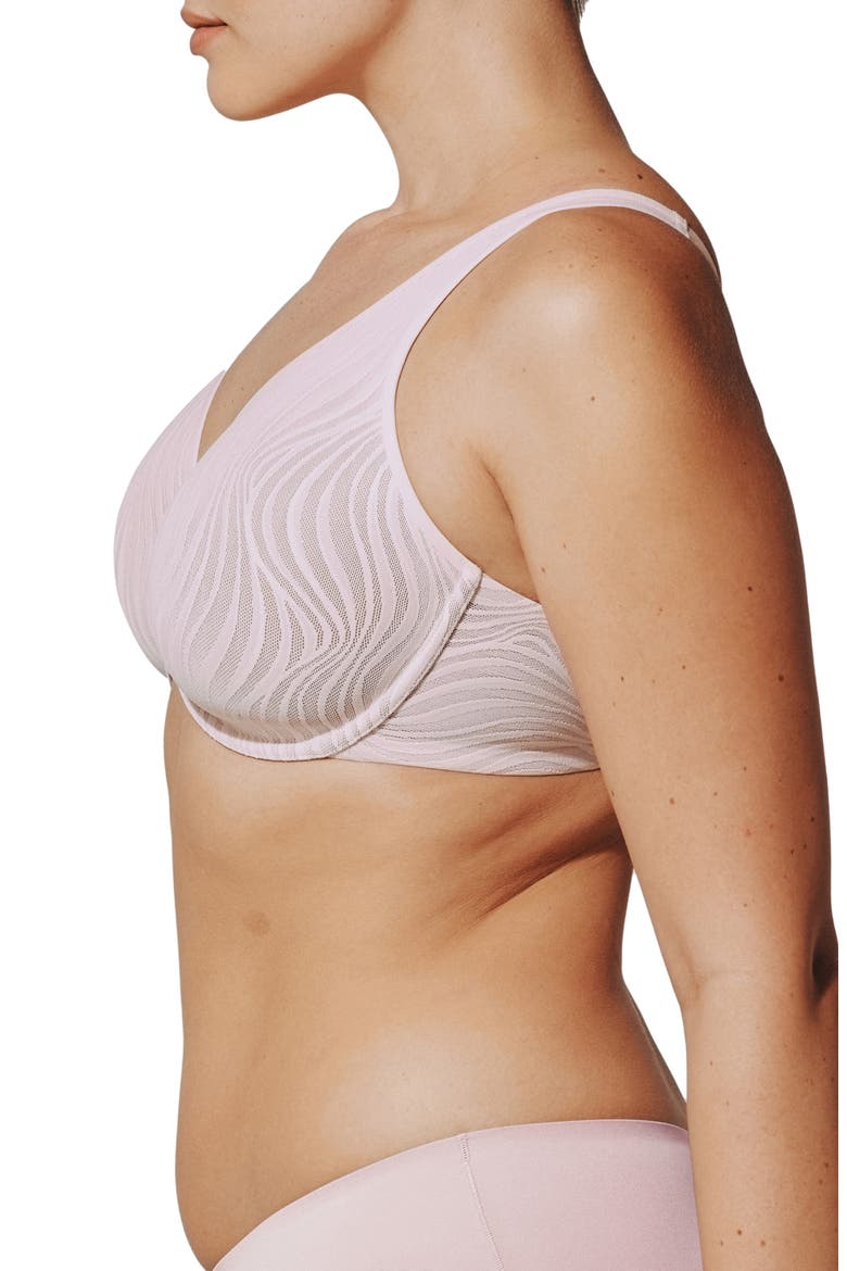 24/7® Classic Underwire Unlined Lace Minimizer Bra, Alternate, color, SOFT PINK