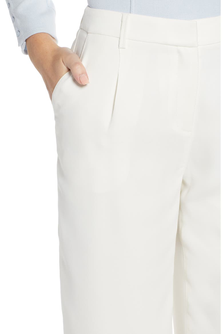 Pleated Wide Leg Trousers (Nordstrom Exclusive), Alternate, color, IVORY