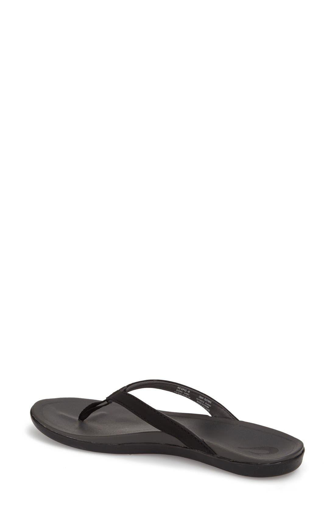 Ho Opio Flip Flop, Alternate, color, DARK SHADOW FAUX LEATHER